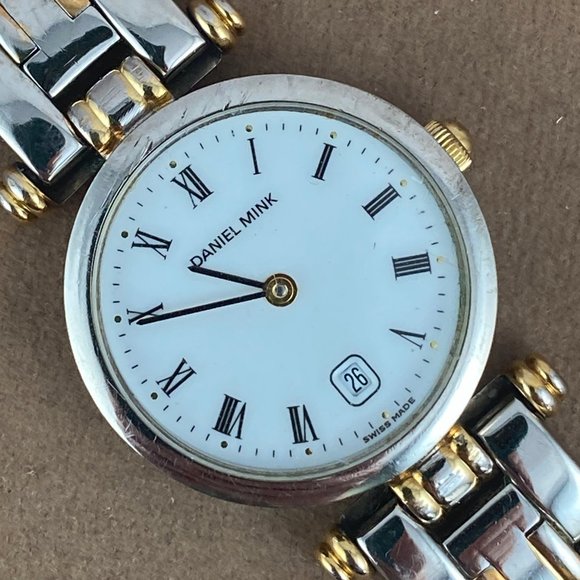 Vintage 2 Tone Gold Designer Daniel Mink Watch - Picture 4 of 7